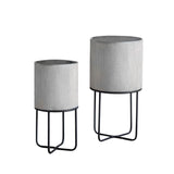 Set of 2 Eda Metal Planters Set of 2 Eda Metal Planters