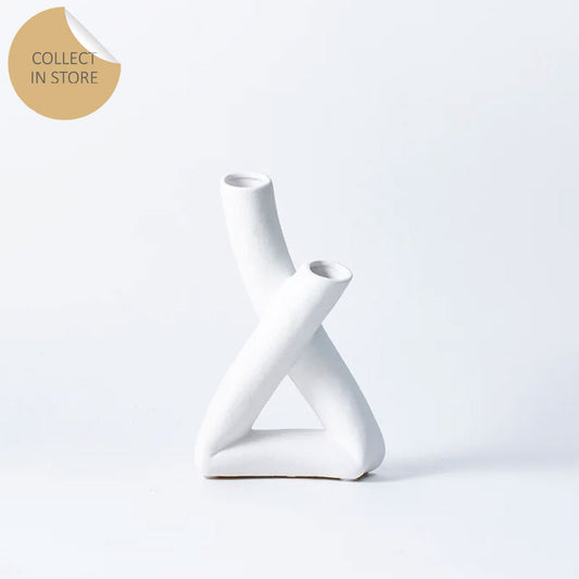 Get Knotted Small White Vase