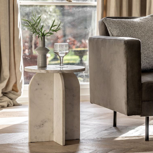 Gallery Direct Amalfi White Side Table