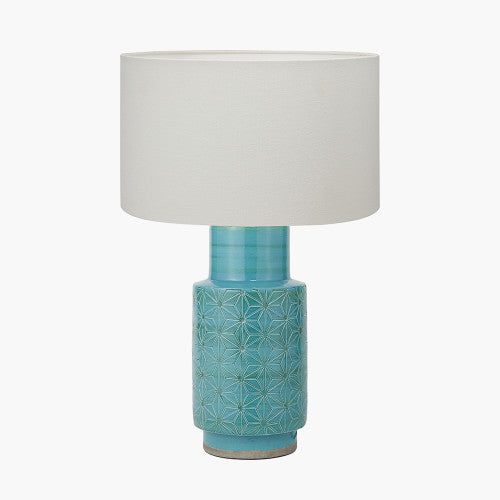 Sidra Aquamarine Stoneware Table Lamp