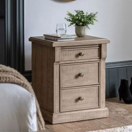 Gallery Direct Vancouver 3 Drawer Bedside Cabinet