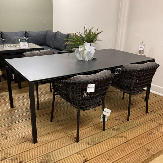 Cane Line Pure Dining Table & 4 Chairs and cushions