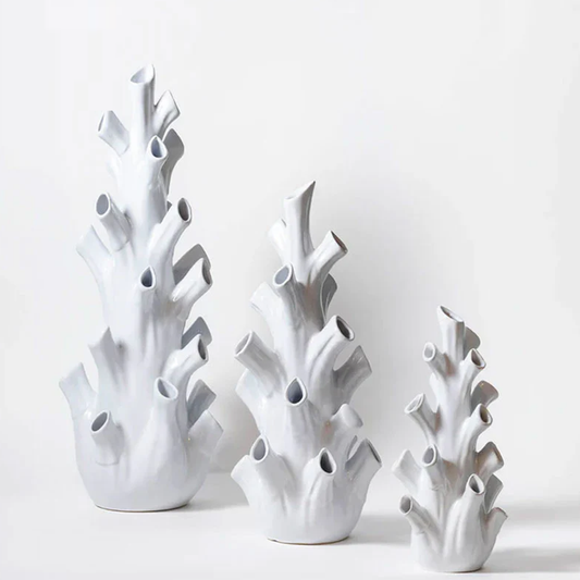 Floral Fantasies Giant White Tulipiere Vase