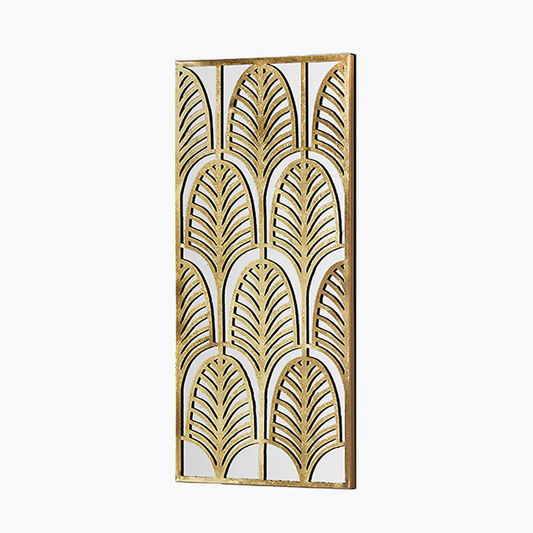 Gold Metal Rectangular Mirrored Wall