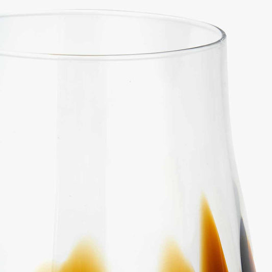 Pecan Brown & Clear Glass Large Vase