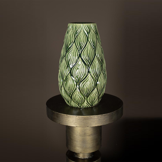 Lesly Dark Green Medium Ceramic Vase