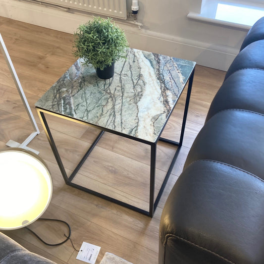 Natuzzi Editions CABARET Ceramic Side Table | Peacock Green