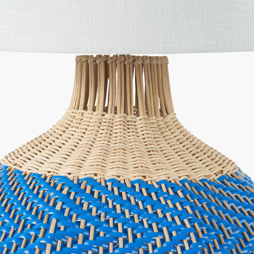Brera Rattan Large Table Lamp |  Cobalt