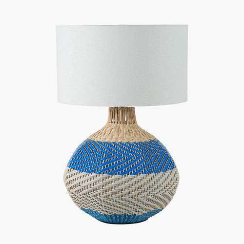 Brera Rattan Large Table Lamp |  Cobalt