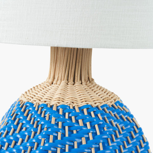 Brera Rattan Small Lamp | Cobalt