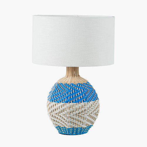 Brera Rattan Small Lamp | Cobalt