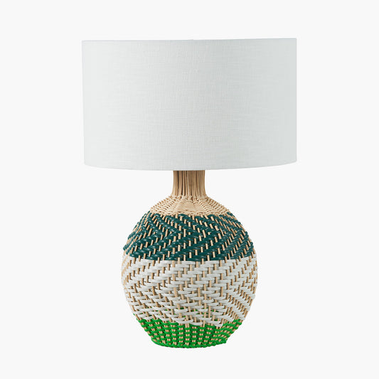 Brera Rattan Small Lamp | Emerald