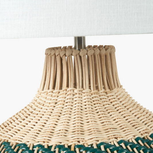 Brera Rattan Large Table Lamp | Emerald