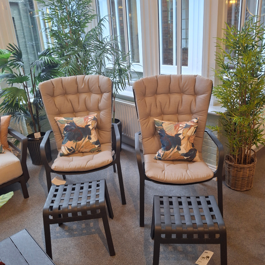 Folio Relaxer Chair with Cushion and Stool