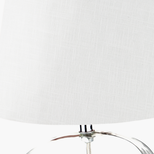 Hallie Clear Glass Lamp | White Shade