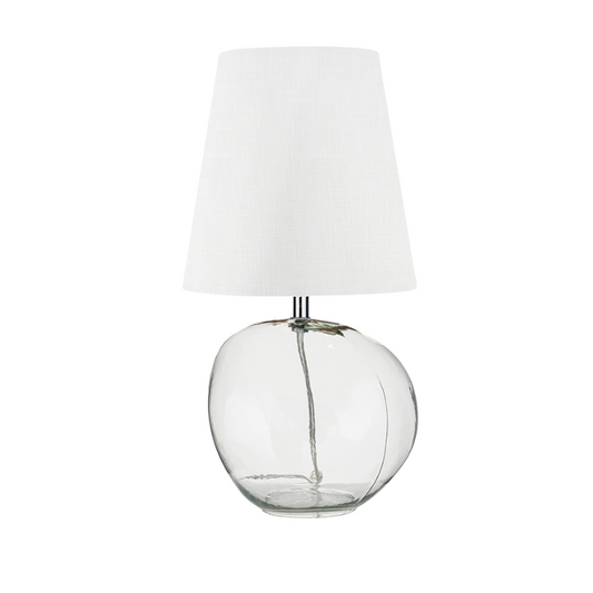 Hallie Clear Glass Lamp | White Shade