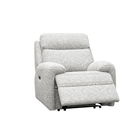 Gray recliner chair on a white background