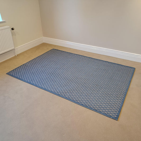 Louis De Poortere Flatweave Rug Blu Grigio