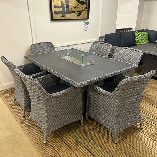 Catalan 6 Seater Garden Set with Firepit