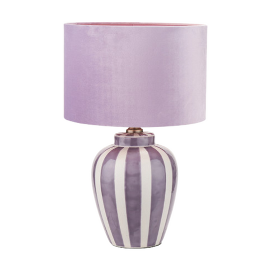 Priscilla  Striped Ceramic Table Lamp | Lilac