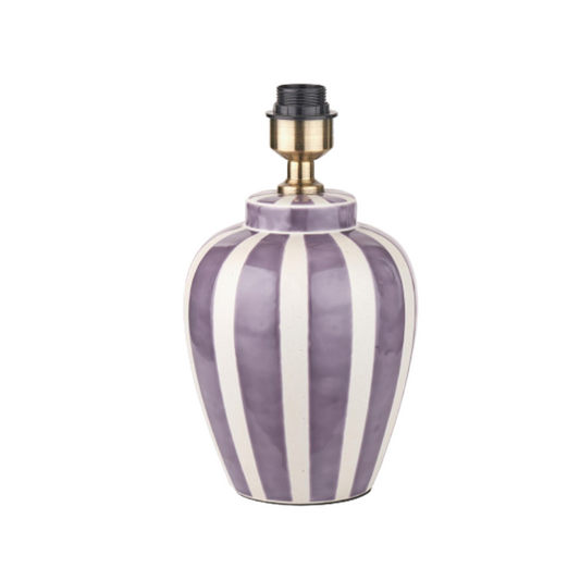 Priscilla  Striped Ceramic Table Lamp | Lilac