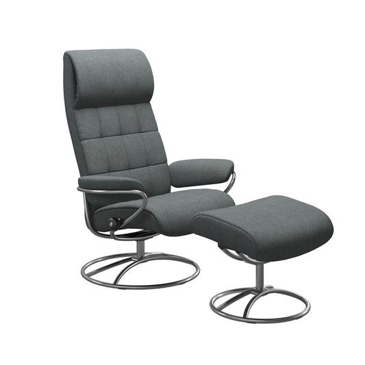 Stressless London Fabric Chair with Footstool & Headrest