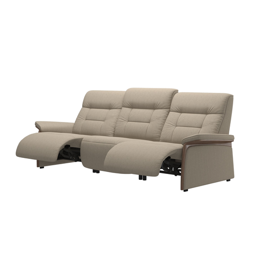 Stressless MARY 3 Seater Leather & Wood Power Sofa