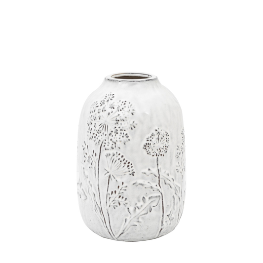 Gallery Direct Meadow Embossed Ceramic Vase Small