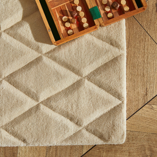 Concept Looms | Priory Diamond Rug | Ivory