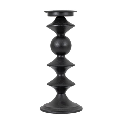 Black Pillar Large Candle Holder