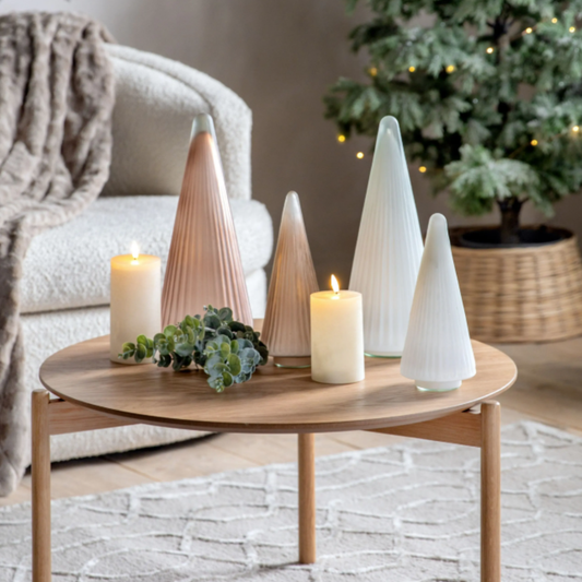 Small Ribbed White Frost Glass Tree