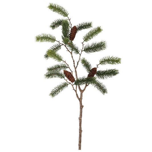 Green Pine with Pinecones Branch