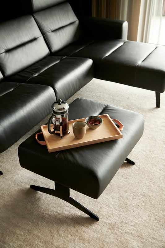 Stressless STELLA Large Leather Ottoman with Table
