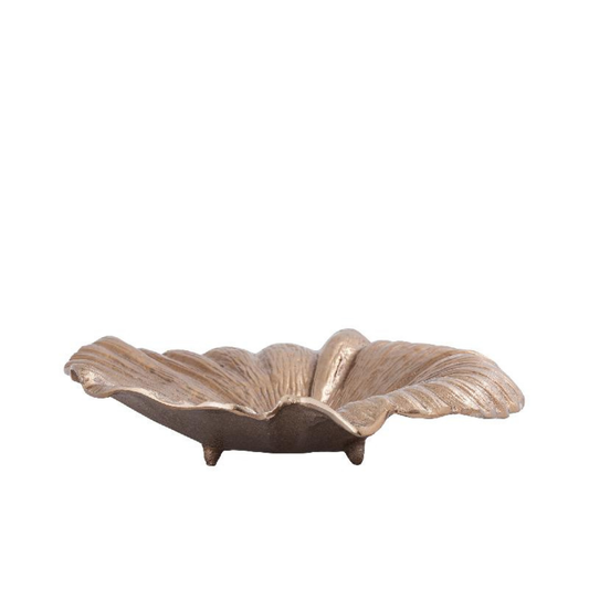 Losh Brown Gold Wavy Leaf Bowl
