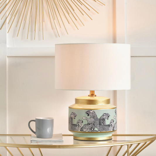 Saskia Sage Cheetah Table Lamp