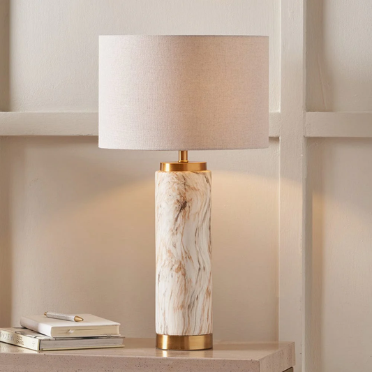 Carrara Natural Stone Effect Table Lamp
