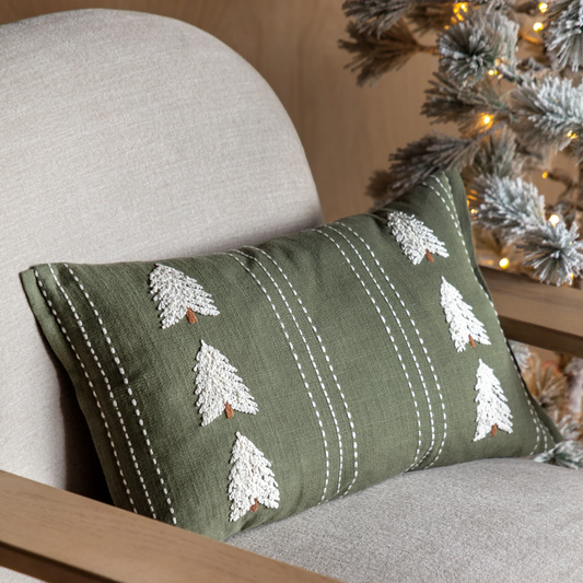 Gallery Direct Woodland Tree Embroidered Cushion