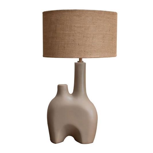 Lamp in Ceramic Kharai with Jute Shade