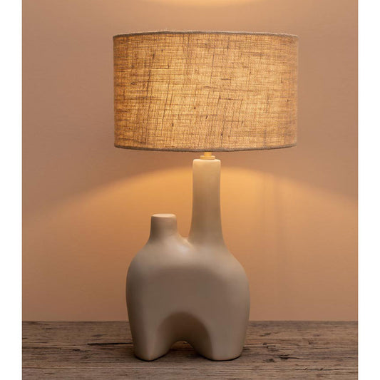 Lamp in Ceramic Kharai with Jute Shade