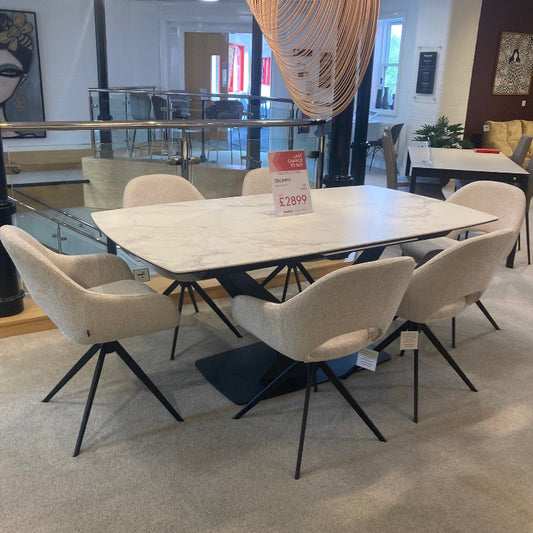 Triumph Electric Dining Table and 6 Swivel Chairs