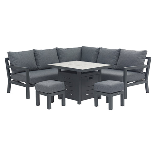 IN-STOCK | La Rochelle Mini Corner Sofa with Firepit Table & 2 Stools Set