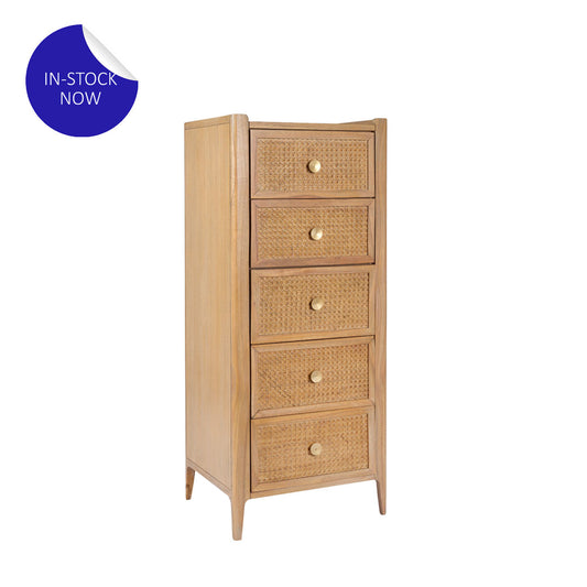 IN-STOCK | Bergere Tall 5 Drawer Chest