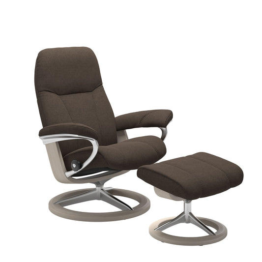 Stressless Consul Signature Fabric Chair & Footstool (S)