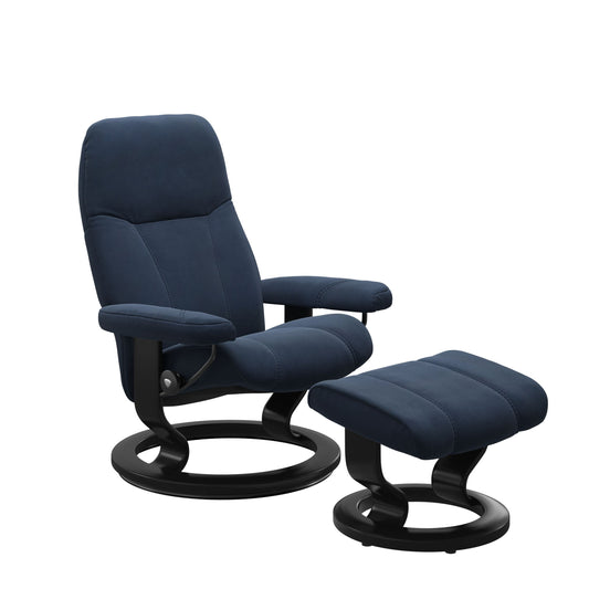 Stressless CONSUL Leather Recliner Chair and Footstool (M)