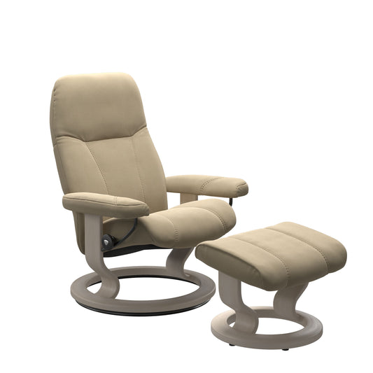 Stressless Consul Classic Fabric Chair & Footstool (S)