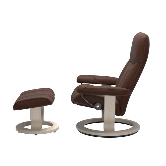 Stressless Consul Classic Leather Chair & Footstool (M)