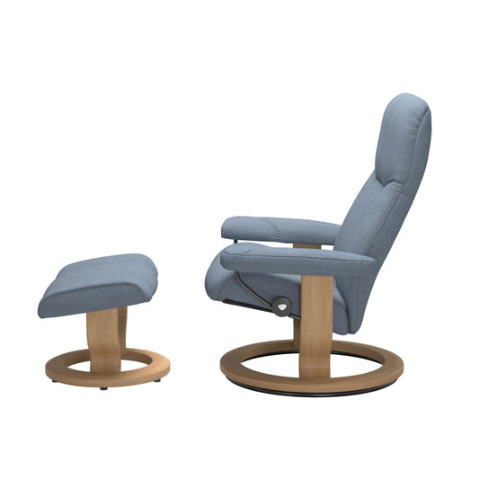 Stressless Consul Classic Fabric Chair & Footstool (M)