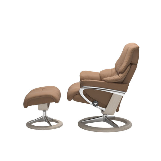 Stressless Reno Signature Leather Chair & Footstool (S)