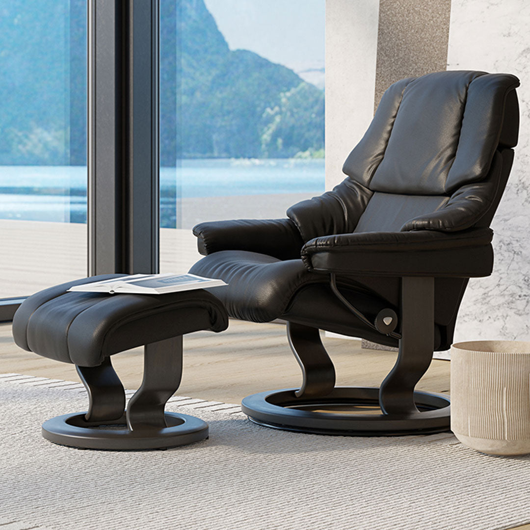 Stressless Reno Classic Leather Chair & Footstool (M)