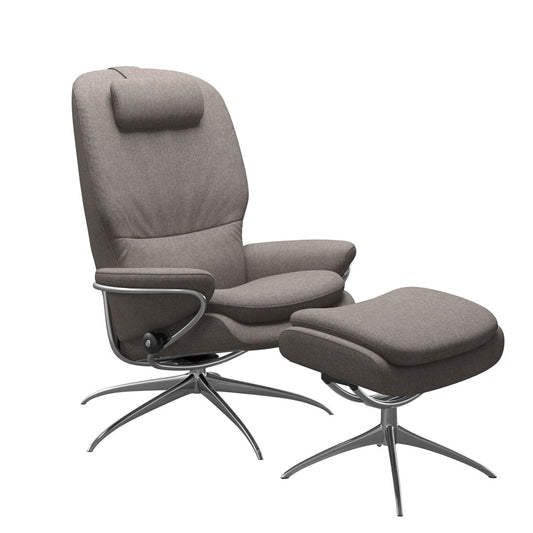 Stressless Rome Star High Back Chair and Footstool (Fabric)